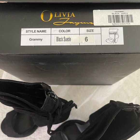 Olivia Ferragamo suede booties open toe 6 - Picture 4 of 4